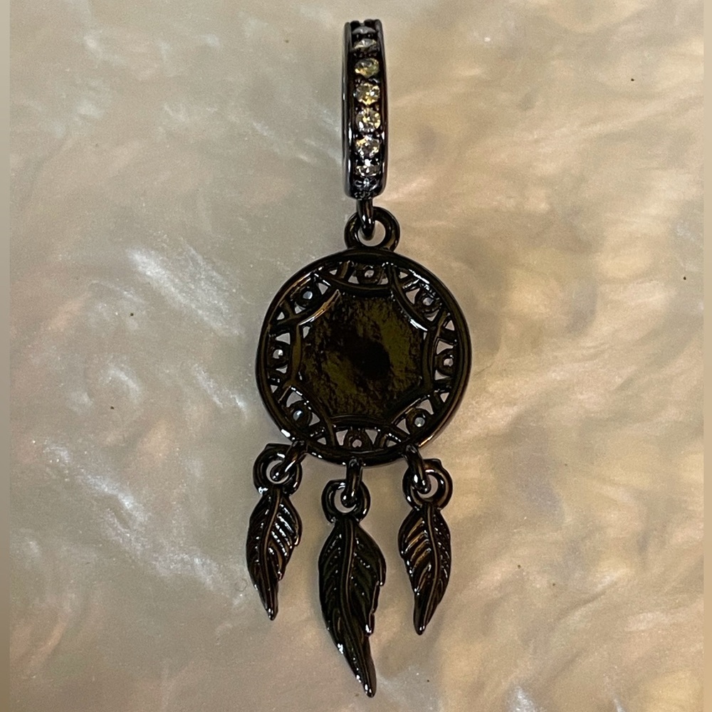 Bracelet Charm Dream Catcher with Skull & Rhinestones - Picture 6 of 8